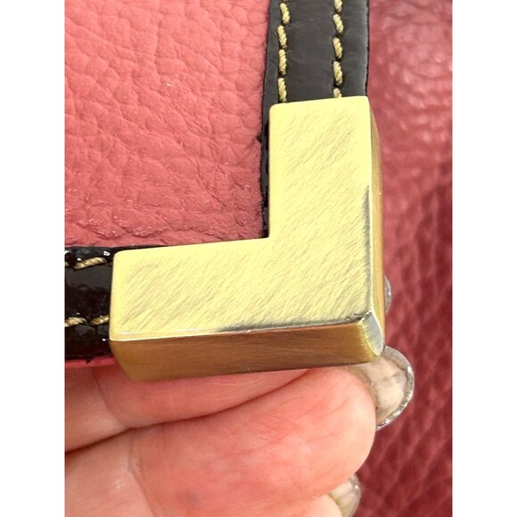 Americana By Sharif Vintage Crossbody Purse Pink Brown Strap Pockets Lined Zip - Picture 14 of 16